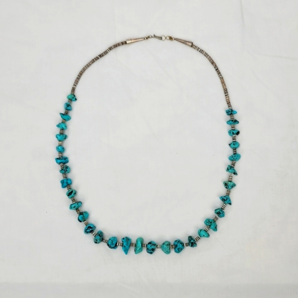 Tourquose Vintage Necklace Silver Native American Indian Jewelry